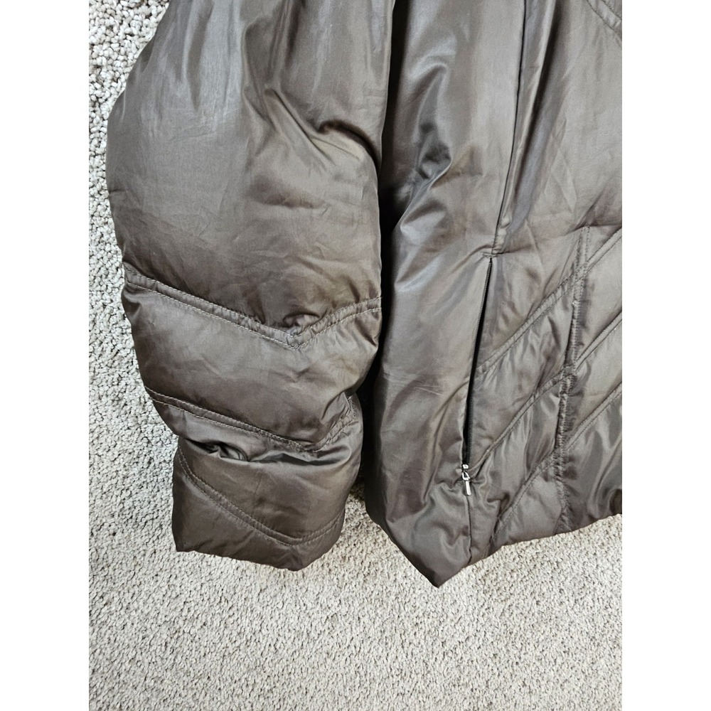 Eddie Bauer Premium Goose Down Brown Puffer Quilted Jacket Coat Women's XL - Picture 7 of 14